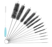Cepillos de limpieza, 13 unidades, cepillo para botellas, cepillo largo, cepillo para manguera de leche, nailon, pajita, cepillo para tubos de ensayo, tetera, boquilla, pajitas