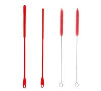 Cepillos de Limpieza Para Pajitas y Botellas - 4 Unidades de Acero Inoxidable y Silicona - Limpiador de Hierba