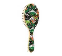 Cepillos de madera para el pelo, cepillo de madera para mujer, cepillo para cabello natural, esqueleto de dinosaurio