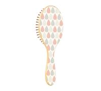 Cepillos de madera para el pelo con patrón colorido de gotas de agua, cepillo de madera para el crecimiento del cabello, cepillo de mensajes de madera