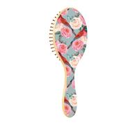 Cepillos de madera para el pelo fino, cepillo de madera para el crecimiento del cabello, cepillo de madera natural con alto detalle de pájaro