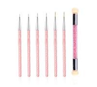 Cepillos De Manicura De 6 Piezas Y 1 Pieza De Pinceles De Pescado, Arte De Manicura De Bricolaje, Herramientas De Pintura De Manicura, Herramientas De Decoración De Uñas.