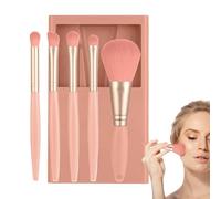 Cepillos de maquillaje de tamaño de viaje, juego de cepillos de maquillaje pequeño - Tamaño de viaje de maquillaje Juego de cepillo con estuche y espejo - Cosmetic Tool Foundation Powder Oculters Shad