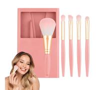 Cepillos de maquillaje de tamaño de viaje, juego de cepillos de maquillaje pequeño - Tamaño de viaje de Juego de cepillo con estuche y espejo - Cosmetic Tool Foundation Powder Oculters Shad