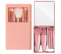 Cepillos de maquillaje Fundamentos Corredores de polvo Sombra de sombra de ojos Case de maquillaje sintético con espejo y ventana, juego de pincel de 10 piezas