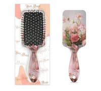 Cepillos de pelo con almohadilla de aire para mujeres y niñas, textura de gasa suave, flores rosas y zapatos de baile, cepillo para desenredar el cabello para cabello húmedo, seco, rizado y fino
