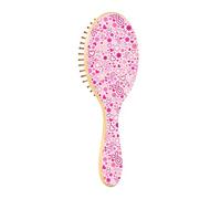 Cepillos de pelo madera pecho conciencia mes amor madera paddle cepillo cepillo de madera para el crecimiento natural del pelo