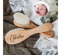 Cepillos de pelo personalizados para bebé, grabado con nombre de bebé, cepillo de madera para recién nacido, cepillo de peine para nacimiento/bautizo/cumpleaños, regalos de baby shower