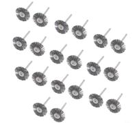 Cepillos de pulido de rueda de alambre de 25 mm de diámetro con vástago de 3,175 mm para amoladora giratoria, diámetro de alambre de acero inoxidable de 1 mm, juego de 20 piezas para metalurgia