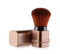 Cepillos de rubor retráctil, Pincel Kabuki Brocha para colorete Portátil Cepillo Facial Brochas de maquillaje Facial (gold)
