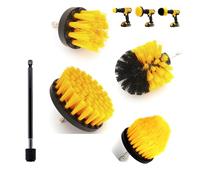 Cepillos de taladro 5 piezas, cepillos de taladro eléctricos para limpieza, para limpieza de pisos de hogares y empresas, ladrillos, inodoros, bañeras, lavabos, automóviles, etc. (Amarillo)