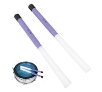 Cepillos de tambor, 2 piezas pinceles de tambor de nylon retráctiles, cepillos de percusión cepillos de alambre profesionales barras de batería para adultos accesorios de (Blanco y morado)