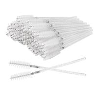 Cepillos desechables para pestañas, 100 unidades de cepillo de aceite de ricino para cejas, herramientas de maquillaje cosmético (cristal-blanco)