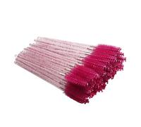 Cepillos desechables para pestañas, 100 unidades de cepillo de aceite de ricino, varillas de rímel, herramientas de maquillaje cosmético (cristal-rosa)