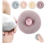 Cepillos exfoliantes de ducha, esponja de baño súper suave, bonito cepillo de limpieza de esponja con ventosa, cepillos corporales de bola de masaje para mujeres y hombres (morado)