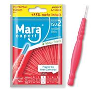 Cepillos interdentales, rojo 0,5 mm, Basic de MARA, medios finos según ISO 2, 33 % más de contenido, con sabor a menta, pregunta a tu dentista