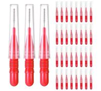 Cepillos interdentales y palillos de hilo dental, Cepillo interdental 20 piezas Palitos de hilo dental multicolor(Red)