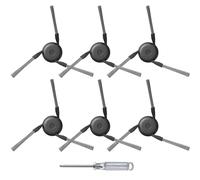 Cepillos laterales de repuesto para Dreame X40 Ultra, X40 Ultra Complete, X50 Ultra, X40 Master, L40 Ultra Cepillos laterales en espiral para esquinas y bordes 6 piezas Accesorios 1 destornillador