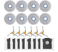 Cepillos laterales de repuesto para mopa de microfibra y bolsas de polvo para adaptarse a la aspiradora DREAME X60 Max Ultra (24 piezas)