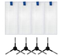 Cepillos laterales y filtros de repuesto para Tefal 130 AI Series RR90 RR9065 RR9067 RR9075 RR9077, soporta filtración de polvo y suciedad (A)