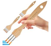 Cepillos multidientes de 17,5 a 19 cm - Juego de 3 cepillos de rastrillo de lana de nailon para pintar texturas | Pinceles acrílicos para acuarela gouache para principiantes, adultos, manualidades