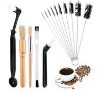 Cepillos para Café Kit de Limpieza, Juego de Cepillos Profesionales para Café, Incluye Madera para Cafetera, Cepillo de Nylon para Café para Limpieza automática de cafeteras expreso, 15 Piezas
