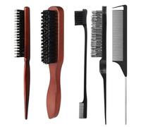 Cepillos para el cabello, 5 pinceles de pelo de jabalí, cepillo para mujer y hombre, Geeignet zum Kämmen von Haaren und Bärten