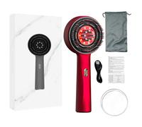 Cepillos para el cabello con peine de masaje eléctrico, con luz roja masajeador de cabeza para el cuero cabelludo, peine para el cuero cabelludo con cabina de suero líquido