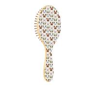 Cepillos para el pelo madera lindo modelo perro bulldog francés paleta de madera cepillo de pelo cepillo de pelo natural