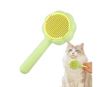 Cepillos para gatos de interior, cepillo de aseo para gatos | Cepillo desenredado para perros con forma de con botón de liberación | Cepillo de aseo para gatos, respetuoso con la