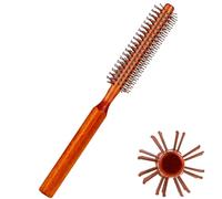 Cepillos redondo pequeño para secado con mango de madera, peine de cerdas nailon para mojado, flequillo, barba, peinado, levantamiento