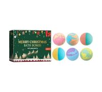 Ceprznvey Bola de baño para niños, 6 sales de ducha de burbujas, baño de burbujas para Navidad, hogar, spa, baño de burbujas, bola de burbujas de baño refrescante orgánica para mujeres y hombres,