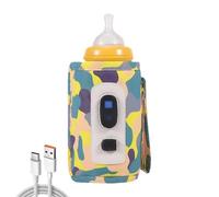 Ceprznvey Bottle Warmer, Portable Bottle Warmer, Milk Warmer Bag, Feeding Bottle Warmer, Portable Usb Milk Bottle Warmer Digital Milk Bottle Warmer Bag with 5 Temperature Gear Options for Kids,