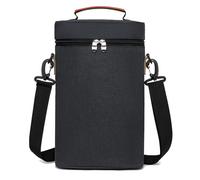 Ceprznvey Bottle Wine Tote Bag, Insulated Wine Cooler, Leakproof Carrier, Portable 2 Bottle with Handle, Christmas & BYOB, 8.27x3.94x13.39 Inches, Black, Navy Blue, Gray, 1 Piece