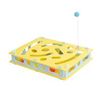 Ceprznvey Cat Puzzle Toy, Interactive Maze Box, Mental Stimulation Game, Boredom Relief Exercise, Indoor Play Training for Kittens and Cats, 15.75x11.81x11.81 Inches, Yellow, 1 Piece