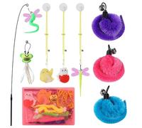 Ceprznvey Cat Toys, Feather Teaser, 9X Recambio Retractable Kitten Wand Ejercise Indoor Catnip and Bell Catcher Safe Pet Supplies for Cats, 13,78 x 5,91 x 1,18 pulgadas