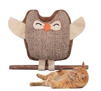 Ceprznvey Catnip Toy, Chew Feather Ball, Plush Owl Doll, Oral Health Support, Teeth Cleaning Fun, Boredom Relief for All Breeds, Cat Chew Toy 6.3x2.36x2.36