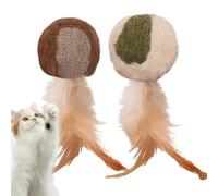 Ceprznvey Catnip Toy, Chew Feather Ball, Plush Owl Doll, Oral Health Support, Teeth Cleaning Fun, Boredom Relief for All Breeds, Cat Chew Toy 6.3x2.36x2.36
