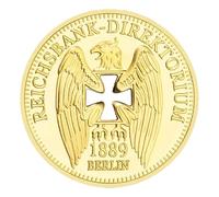 Ceprznvey Collectible Coin Collection, 1889 Berlin Reichsbank-Direktorium, Gold-Plated Souvenir Coin, Hollow Zinc Alloy Display for Bookcases, Desks, Bedside Tables, Home Decor Accent