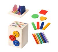 Ceprznvey Color Recognition Toy, Shape Sorting Game, Wooden Preschool Sensory Learning Toy for Kids Boys Girls Aged 1-3 Motor Skill Development, 5.16x3.94x3.78 Inches, 280g