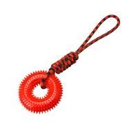 Ceprznvey Dog Squeaky Toys, Spiky Ring Chewing Trainer, Interactive with Rope for Small Medium Large Dogs Mental Stimulation Boredom Relief Outdoor Indoor