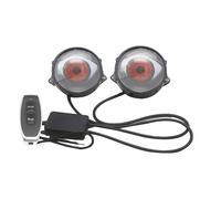 Ceprznvey Evil Eyes Headlight for Car, 2pcs LED Eye Lamp, Remote Control Auto Light with 6 Modes & Adjustable Pattern, 12V-36V Dustproof Lights, Glass Lens Vehicle Decoration