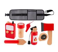 Ceprznvey Firefighter Role-Play Set, Wooden Fireman Toys, Educational Career Play Kit, Durable & Fun Design, Storage Bag for Toddler Kids Halloween Birthday, 9.45x5.91x2.36 Inches