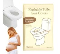 Ceprznvey Flushable Toilet Seat Covers, Bathroom Liners, Hygienic Protection, Waterproof & Tear-Resistant, Public Restrooms Airplane Travel Use, White, 10 piezas