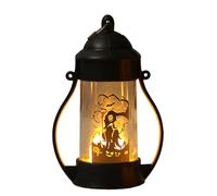 Ceprznvey Halloween Night Light, Pumpkin Lantern, Skeleton LED Lamp, Spooky Battery-Powered Design, Party and Holiday Decor for Table Yard Fireplace, 6.3 Inches, Black Color, 1 Pack