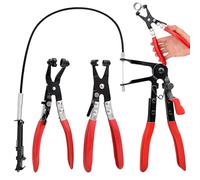 Ceprznvey Herramienta para Extraer Abrazaderas de Manguera, Juego de Abrazaderas para Mangueras Automotrices, Juego de 3 Pinzas de Precisión para Tuberías en Motor, Fontanería y Radiador