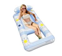 Ceprznvey Inflables de piscina para adultos, tumbona flotante con reposacabezas, salón flotante de playa, lago, río, , reunión, jardín, patio, camping, vacaciones