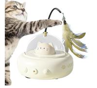 Ceprznvey Interactive Cat Feather Toy, Rechargeable Motion Activated Toy, Rotating Hunting Game, 500mah Battery, Fun Exercise for Kittens, Ideal Indoor Play, 4.33x4.53x11.02 In.