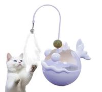 Ceprznvey Interactive Cat Toy, Catnip Chew Teaser, Treat Dispenser with Feather, Mental Stimulation & Hunting Exercise, Indoor Pet Play, 7.48x4.92x4.92 Inches, PP Material, 1-Pack