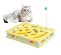 Ceprznvey Interactive Cat Toy, Enrichment Puzzle Box, Bell Ball Maze Game, Engaging Hole-Digging Design, Durable PP Build, Ideal para interiores Play & Kitten Stimulation, 15,75 x 11,81 x 11,81